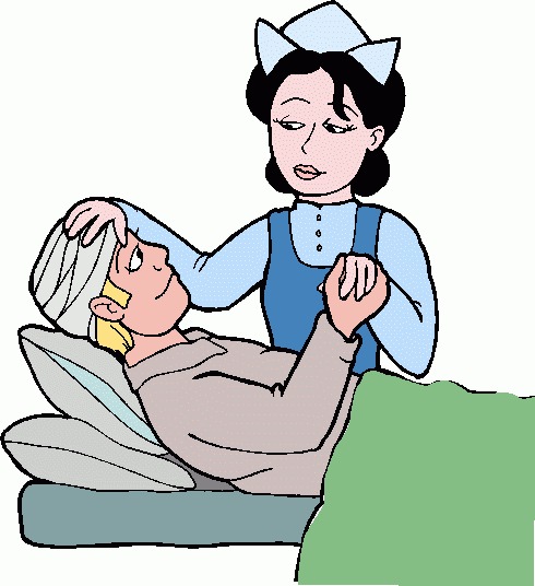 Nurse with patient clipart