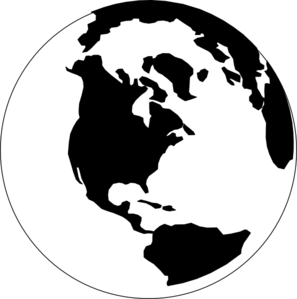 World globe black and white clipart