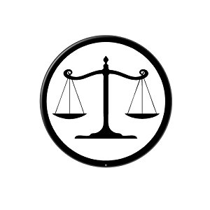 Balanced Scales of Justice Symbol Legal Lawyer White and Black ...