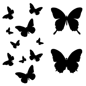 Detailed Butterfly Stencil In Flight - ClipArt Best