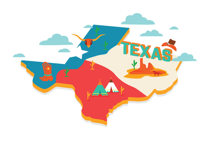 Texas Map Vector - Download Free Vector Art, Stock Graphics & Images