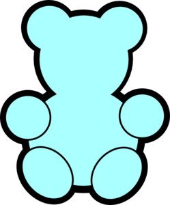 Pink baby bear outline clipart