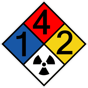 NFPA 704 1-4-2-Radiation Symbol Sign NFPA-PRINTED-142Rad-Symbol Hazmat