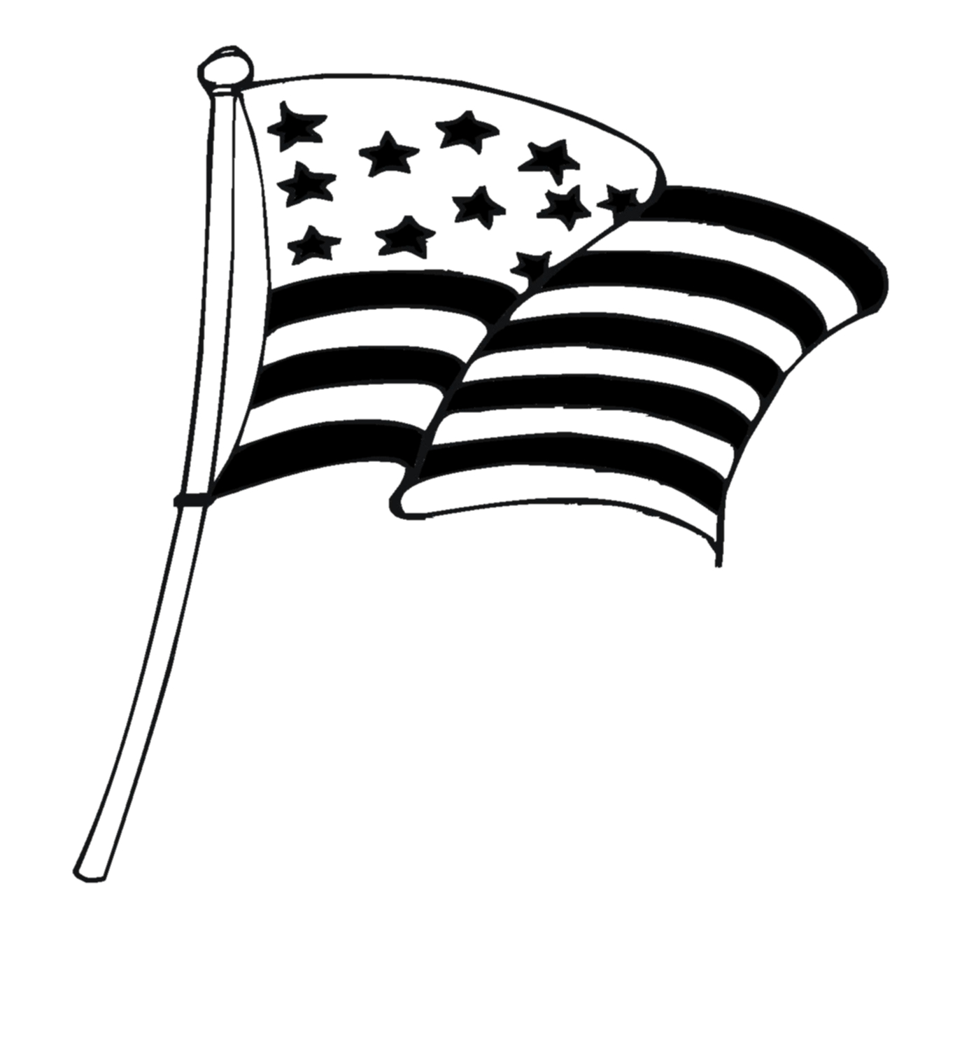 Waving america flag firework clipart