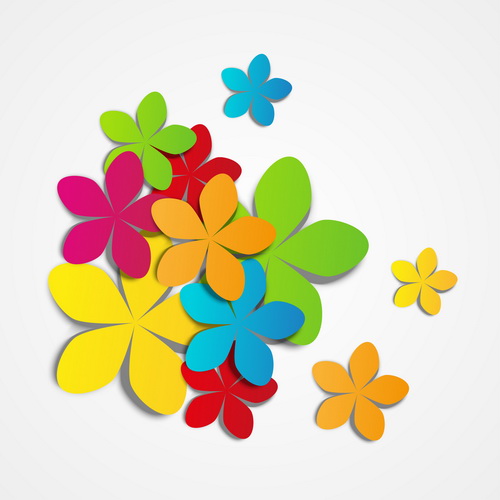 Colored paper flower vector - Vector Flower free download