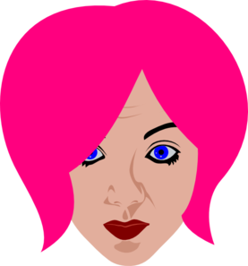 Pink hair girl clipart