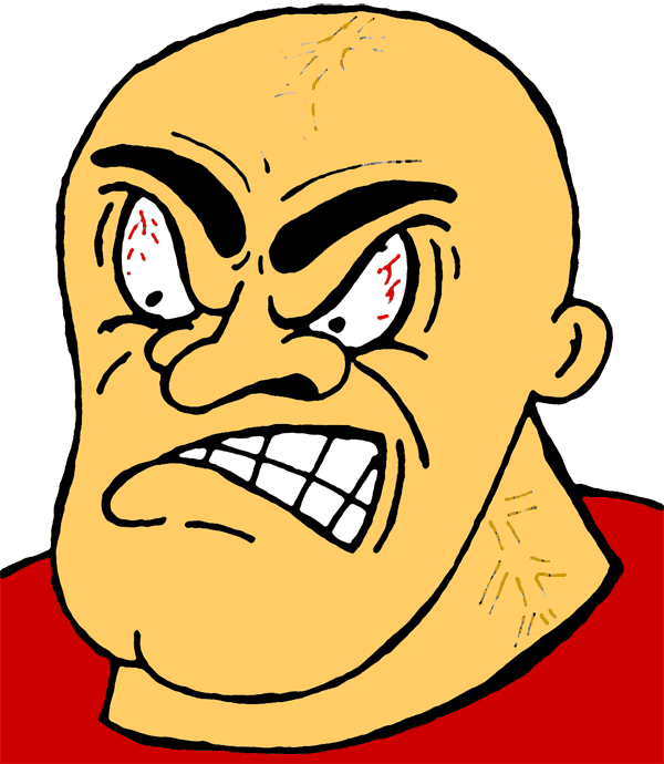 Angry face person clipart