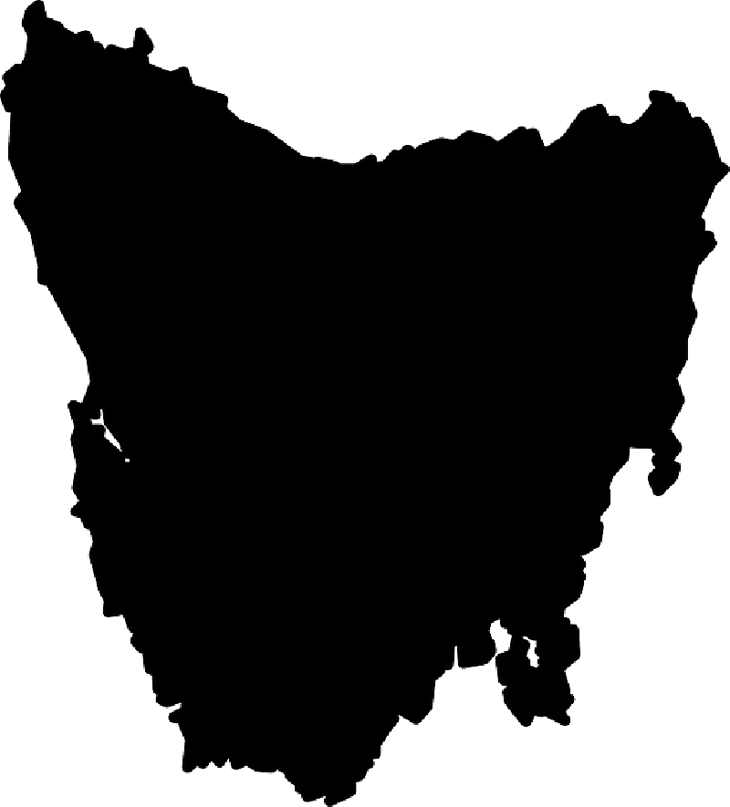 TASMANIA, AUSTRALIA, MAP, BLACK, GEOGRAPHY, OUTLINE - Public ...