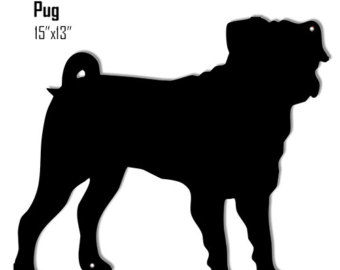 Pug silhouette | Etsy