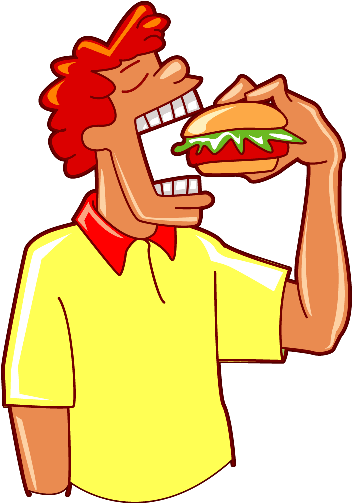 Clipart of someone pushing junk food - ClipartFox