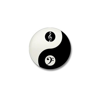 Yin Yang W/Bass And Treble Clefs Mini Button > Gino Foti ...