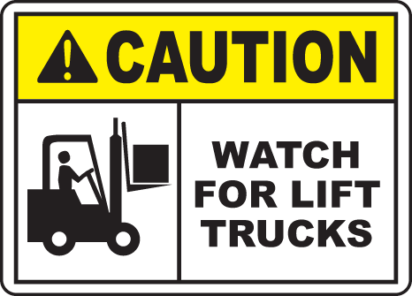 Watch Out For Lift Trucks Sign by SafetySign.com - E5135