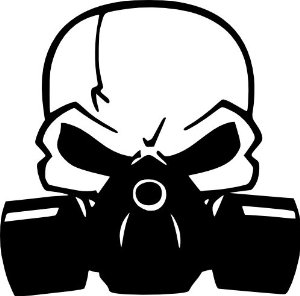 Skull Head With Gas Mask Graffiti Funny Symbol Funny Bumper ...