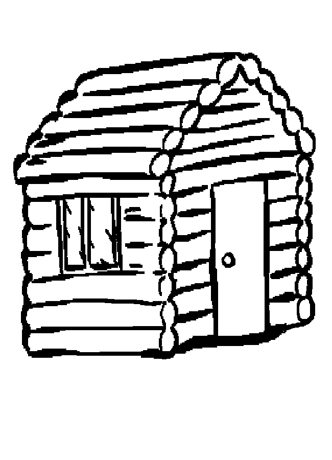 Log Cabin Coloring Sheet - Homeschool Helper