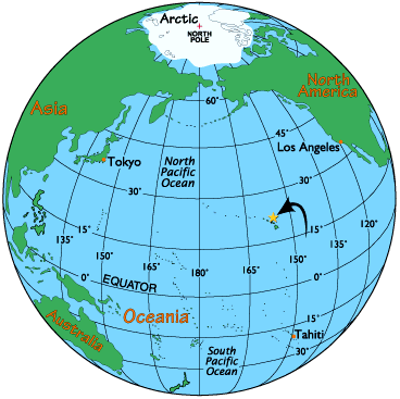 map of hawaiian island and information page