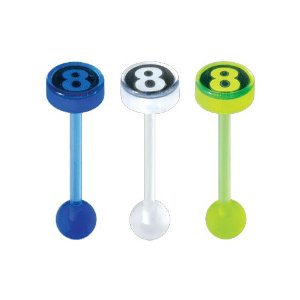 Green UV Acrylic Flexible Shaft "8 Ball" Logo Barbells ...