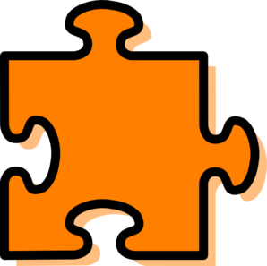 Orange Jigsaw Piece clip art - vector clip art online, royalty ...