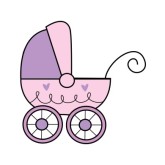 Pink Baby Carriage Clipart