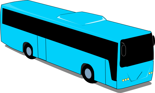 Blue Travel Bus clip art Free Vector