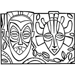 African Mask coloring page - Polyvore