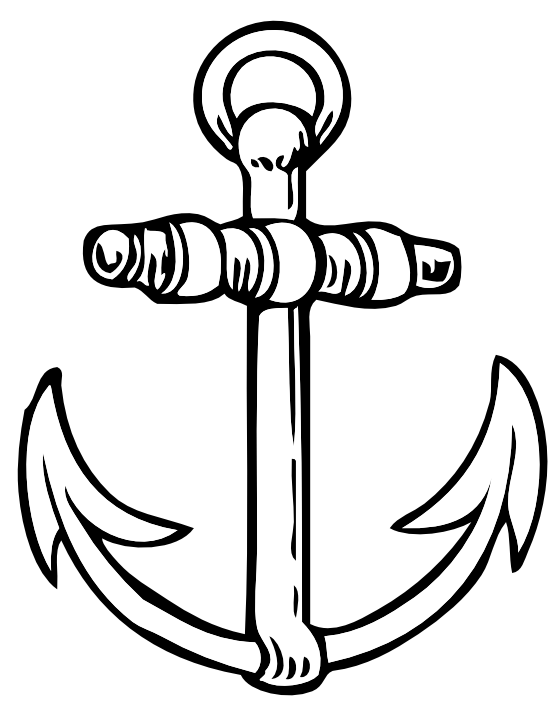 Anchor black and white clipart