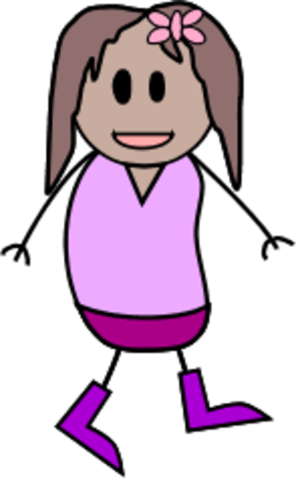 Girl Stick Figure - vector Clip Art