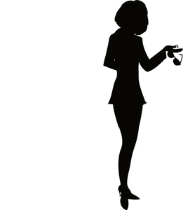 Businesswoman Clipart Image - Busy Businesswoman Silhouette