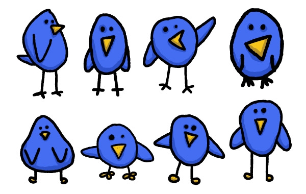 8 Cute & Simple Twitter Bird Graphics :: Vector Open Stock ...