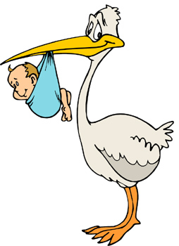 Stork With Baby Clipart