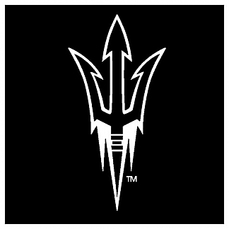 ASU Fork Outline Decal White : Cactus Sports