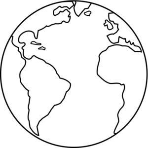 earth map clipart black and white