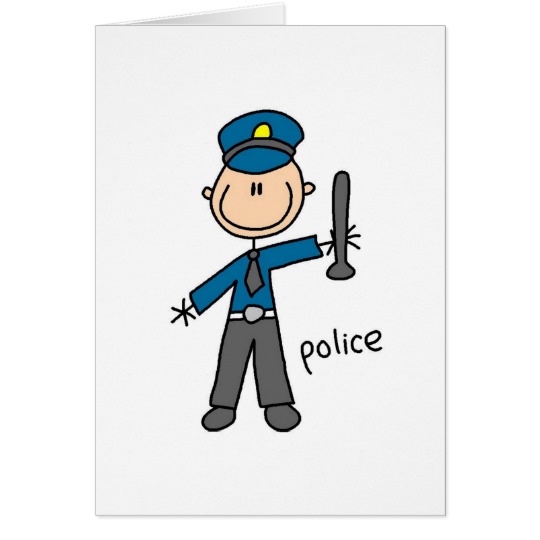 Police Officer Stick Figure Card | Zazzle