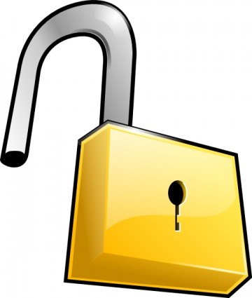 Padlock and key clipart