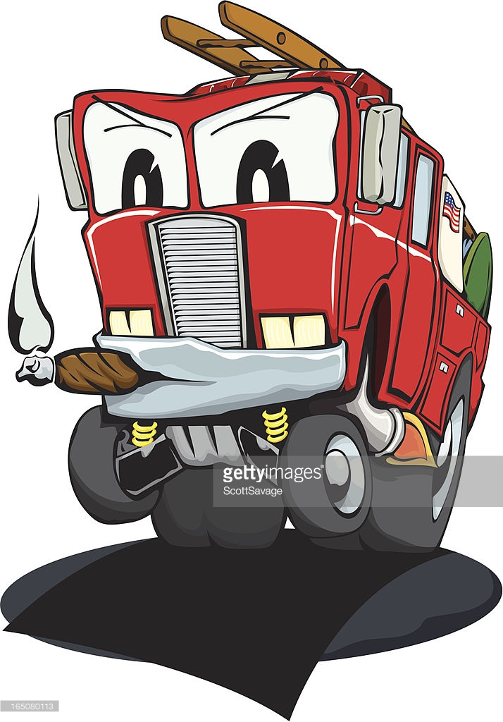 Mean Little Fire Truck Vector Art | Getty Images