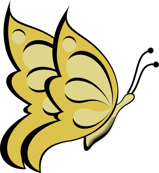 Reel Gold Butterfly Clip Art - vector clip art online ...