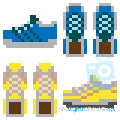 Pixel Art Shoe Stock Image - Royalty Free Image ID 100426124