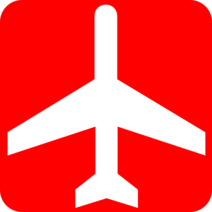 Red airplane clipart