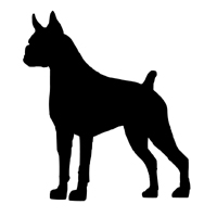 Boxer Dog Silhouette With Words - ClipArt Best