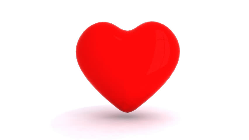 Red Heart, Symbol Of Love. White Background Stock Footage Video ...