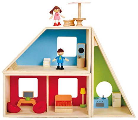 Amazon.com: Hape Geometrics Kid's Wooden Doll House: Toys & Games