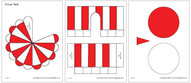 Circus Tent | Printable Templates & Coloring Pages | FirstPalette.com