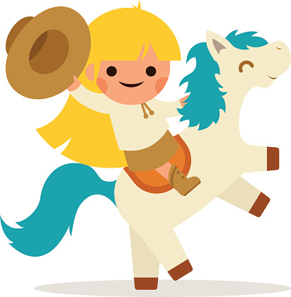 Cowgirls Riding Horses Background Clip Art, Vector Images ...