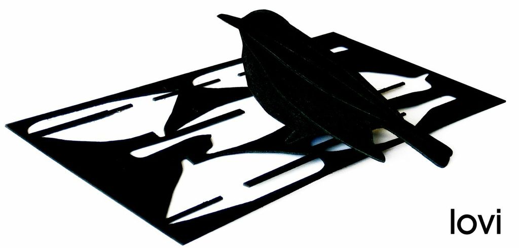 Wooden Cut-Out Black Bird Postcard - Cad-eauonline