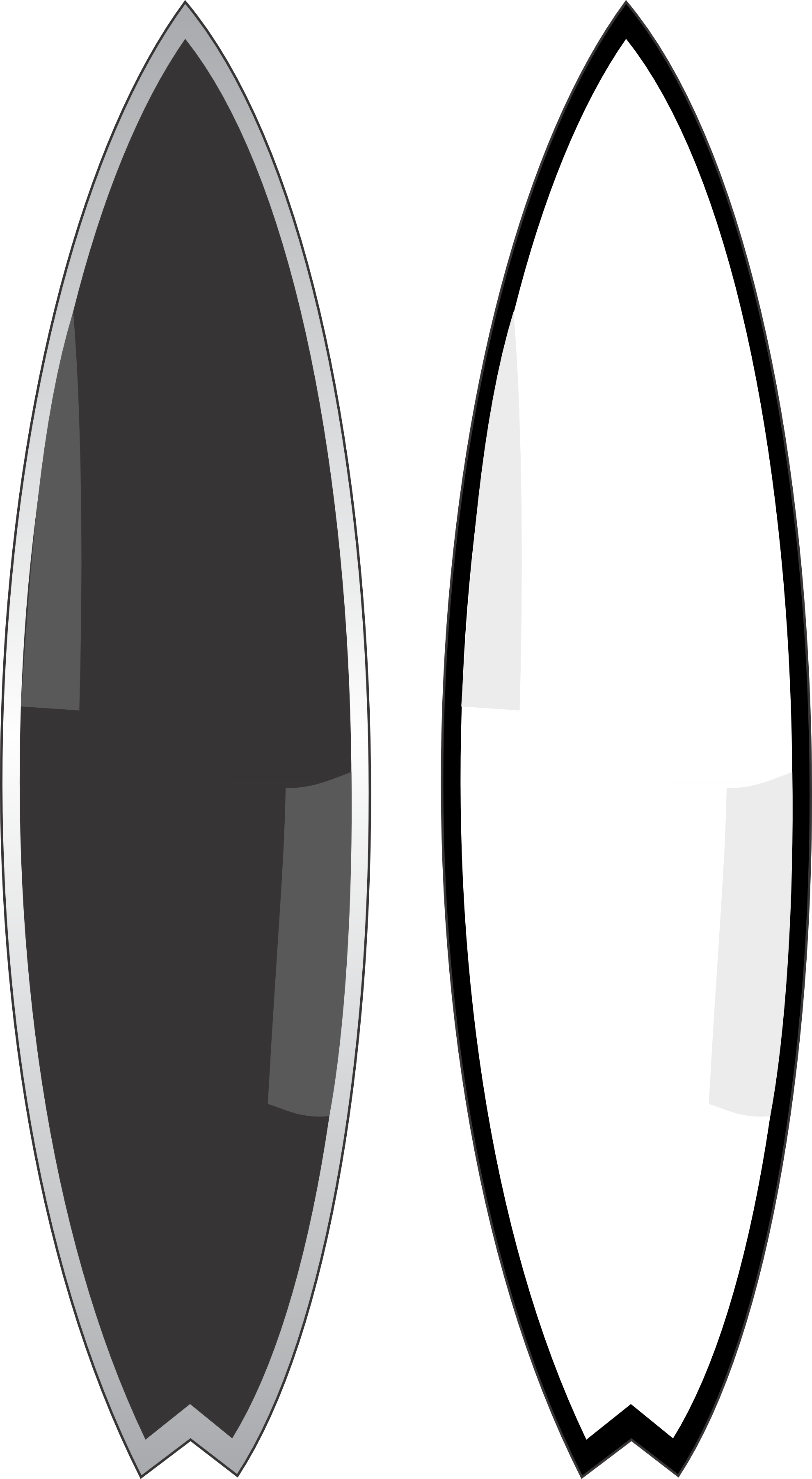 Surfboard Black And White Clipart