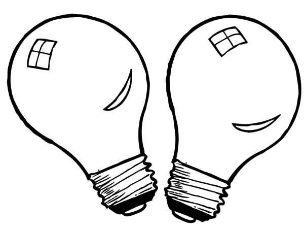 Light Bulb Coloring Sheet, coloring page of a black and white ...