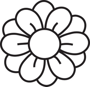 Gallery For > Black and White Daisy Flower Clipart
