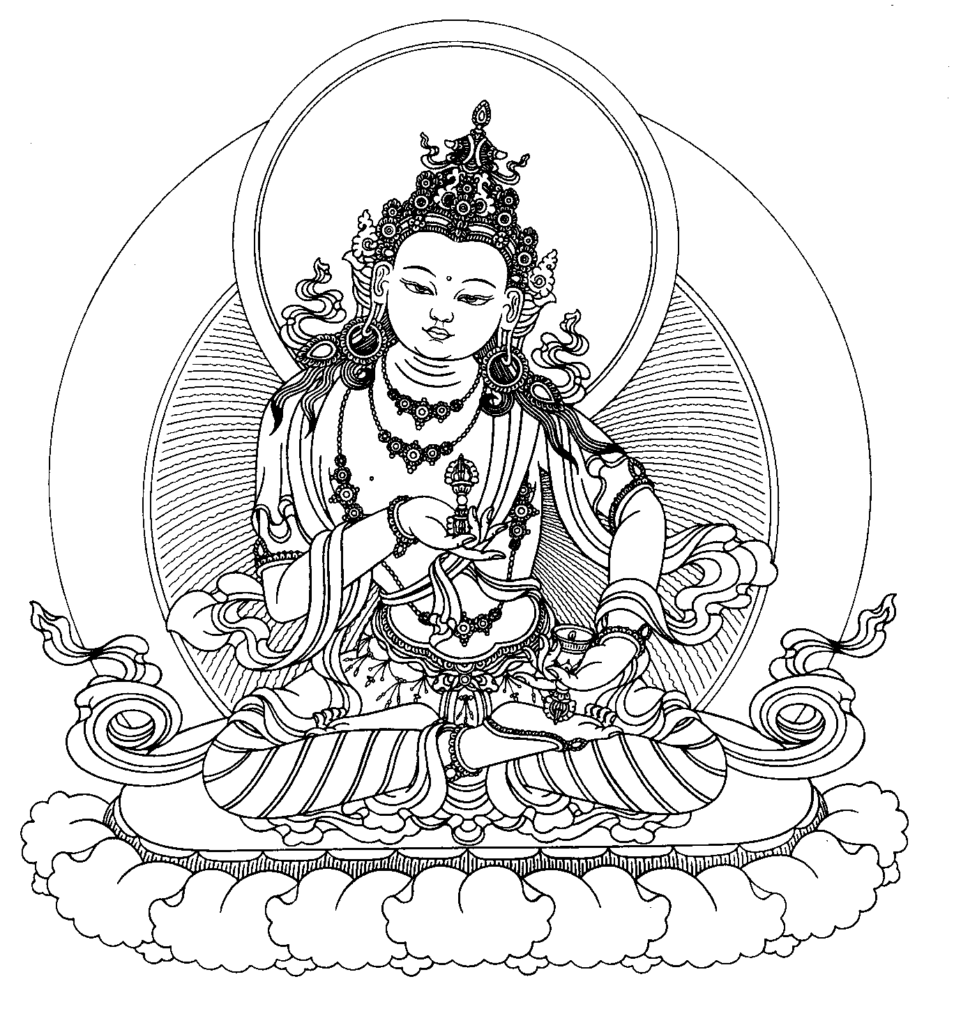 Buddha Black And White Drawing