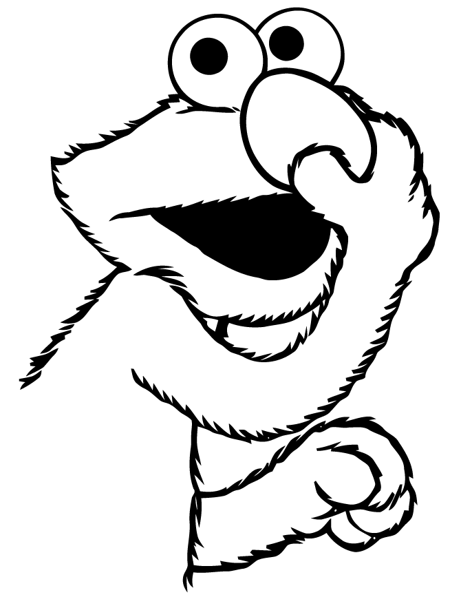 Stinky Elmo Holds Nose Coloring Page | Free Printable Coloring Pages