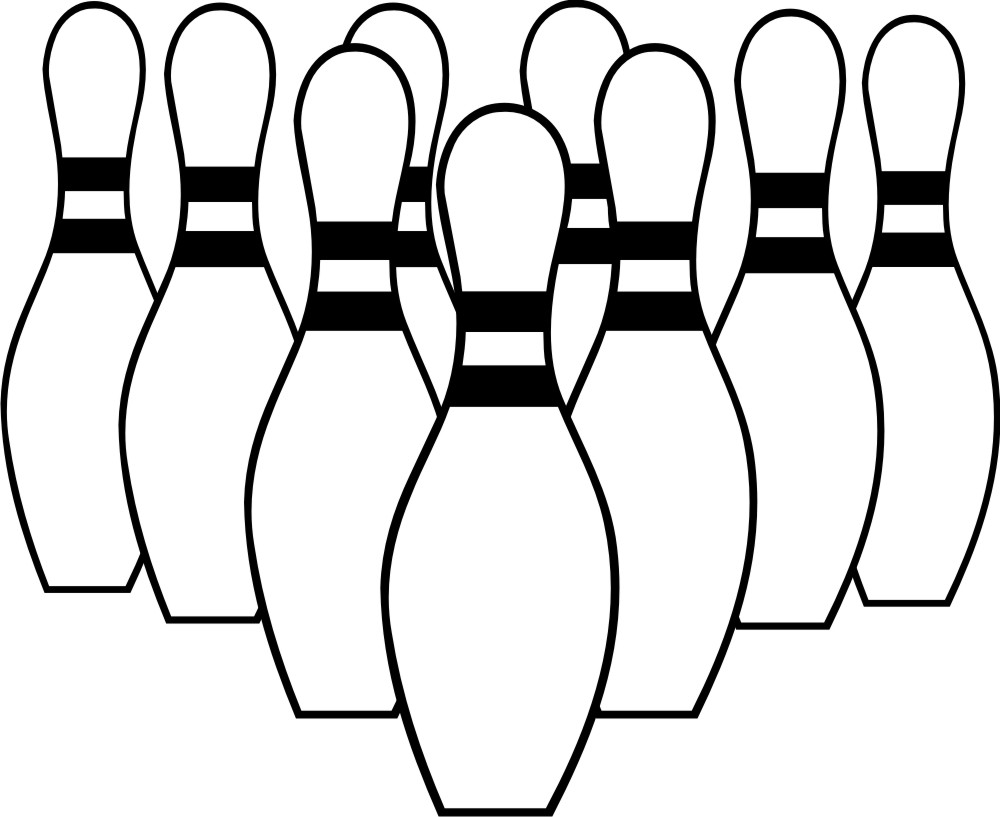 2 Ball And Bowling Pins Clipart