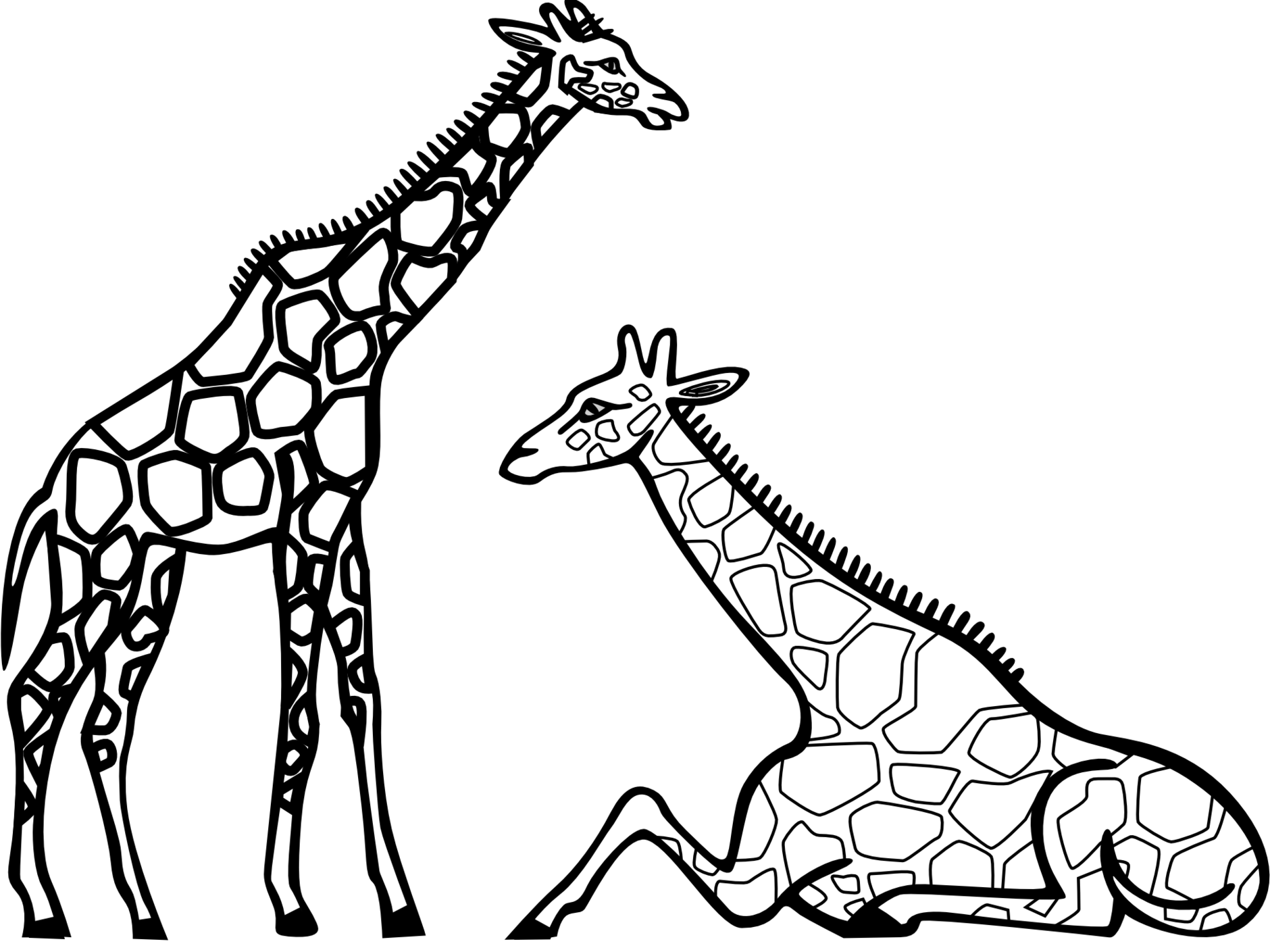 Giraffe Outline Printable Clipart - Free to use Clip Art Resource